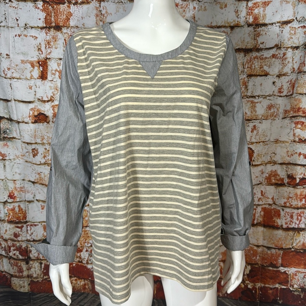 New with Tags Comme Toi Mixed Material Top